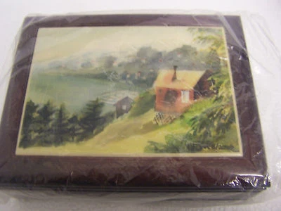 very pretty mohogany keepsake box withtiled top signed by t.f.loeb 2006 new  - Image 1 of 4