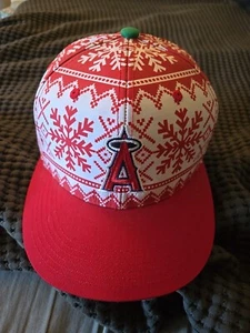 LA  Angles Ugly Christmas Sweater Baseball Hat Sponsored By ARCO- Snap Back - Picture 1 of 7