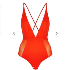 topshop orange swimsuit