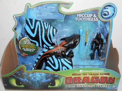 New HTF DreamWorks Spin Master The Hidden World HICCUP & TOOTHLESS Painted Wings - Image 1 of 4