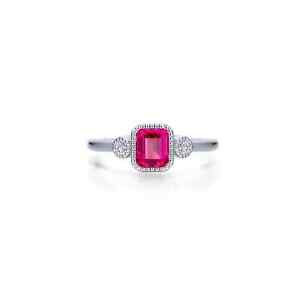BRAND NEW Lafonn 925 Platinum Plated Pink Ruby July Birthstone Ring BR006RBP06