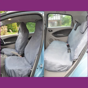 Tailored Waterproof Front AND Rear Seat Grey Seat Covers for Renault Zoe 2012+ - Picture 1 of 3