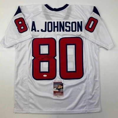 Autographed/Signed Andre Johnson Houston White Football Jersey JSA COA - Image 1 of 3