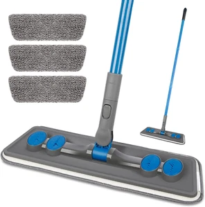 Microfibre Floor Mop for Cleaning Floors -  Flat Floor Mop for Laminate Wooden H - Picture 1 of 12