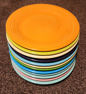 FIESTAWARE Rainbow Colors Dinner Plate Lot Of 12 Mixed Year Fiesta 10.5  Plates • 140$