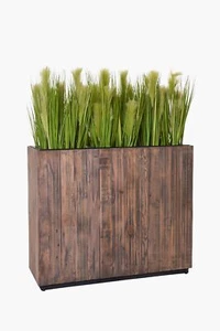Pflanzkübel Raumteiler Sichtschutz aus Recycling Holz "Elemento" 90, Antik Braun - Bild 1 von 11