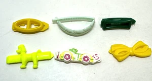 Lot of 6 Vintage Colored Barrettes Child 60's 70s Hair Clips Plastic Snap Tight - Picture 1 of 13