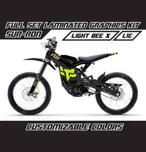 SUR RON Light Bee X Black Green Full Lbx Graphics Decals Wrap Stickers Kit Set - Picture 1 of 2