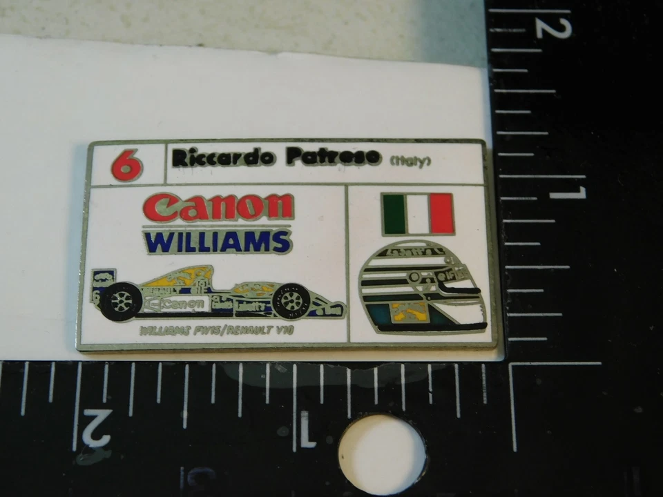 PIN DE PILOTO DE FÓRMULA UNO F-1 RICCARDO PATRESE (ITALIA) CANON WILLIAMS TEAM RICCARDO PATRESE (ITALIA) MUY BUEN ESTADO Foto 1 de 2