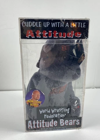 WWF Attitude Bears ~ 1999 Titan Sports  WWE Beanie Baby  Stone Cold Steve Austin Cover