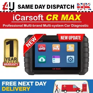 UK 2024 ICARSOFT (CR MAX) HERRAMIENTA DE ESCÁNER DE DIAGNÓSTICO DE COCHE MULTISISTEMA | OBD2 - Imagen 1 de 18