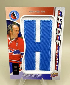 Henri Richard 2023-24 SP Game Used Hall of Fame HOF Marks Letter H /35 Montreal - Picture 1 of 2