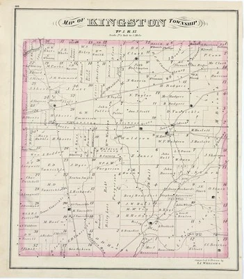 1875 Plat Map  KINGSTON - OHIO  TOWNSHIP  (15x13) ORIGINAL - DELAWARE COUNTY - Image 1 of 2