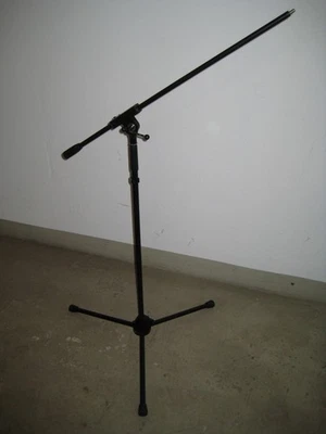 Mikrofonstativ mit Galgen, schwarz, gebraucht, aber gut erhalten - Bild 1 von 4