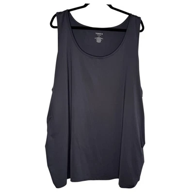 Camiseta sin mangas Torrid Active gris acanalada entrenamiento talla 5 Foto 1 de 4