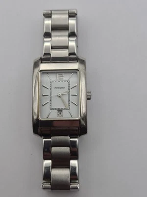 Reloj Pierre Lannier Mujer Tono Plateado Esfera Tanque Batería Nueva Funcionando Foto 1 de 4