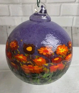 Art Glass 4" Wildflower Heavy Blown Glass Christmas Ornament - Picture 1 of 10