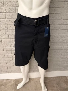 Pantalones cortos cargo PD & C negros clásicos con cinturón para hombre talla 42 - Imagen 1 de 9
