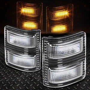 FOR 08-16 FORD SUPERDUTY BLACK AMBER LED TOW/SIDE MIRROR RUNNING+SIGNAL LIGHT - Picture 1 of 9