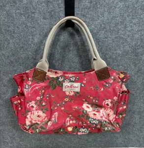 Cath Kidston London Pink Floral Womens Rectangle Zip Up Hand Bag - Picture 1 of 11