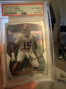 Signed Dallas Turner Alabama Crimson Tide Football Card Auto Autograph - Picture 1 of 2