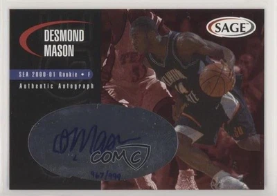 Sage Authentic Auto 2000/999 Desmond Mason #A33 Rookie Auto RC Foto 1 de 2