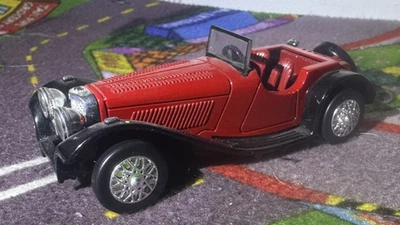 1937 JAGUAR SS100 CAR DIECAST-1/43-NICE-RED-LOOSE-NEW RAY - Image 1 of 4
