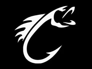FISHHOOK FISHERMAN Vinyl Decal Car Wall Truck Sticker CHOOSE SIZE COLOR - Picture 1 of 2