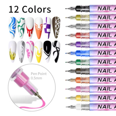 Abstrakte Linien Nailart Zeichenstift Graffiti Nagel Acryl Stift Malerei  ① - Bild 1 von 4