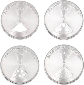 4 Pack Stainless Steel Spice Shaker Lid for Mason Jars (Regular regular mouth - Picture 1 of 6
