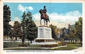 # K496     COLUMBIA,  S.C.     POSTCARD,   WADE HAMPTON MONUMENT - Picture 1 of 2