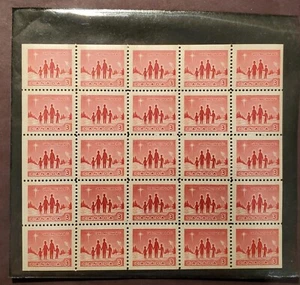 Canada 1964 Scott #434a, 3 cent Christmas, block of 25, MNH in plastic sleeve - Picture 1 of 2