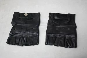GUANTES DE CONDUCCIÓN SIN DEDOS CORTOS NEGROS MOTOCICLETA BICICLETA DE GRAN TAMAÑO - Imagen 1 de 4
