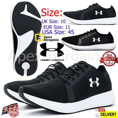 Mens Under Armour UA Sway Running Shoes Trainers Sport Sneakers Black Size UK 10 - Изображение 1 из 4