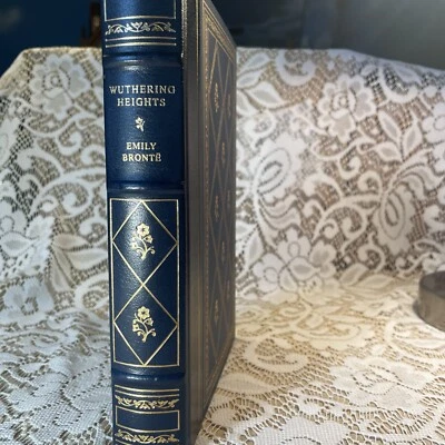 Franklin Library Wuthering Heights by Emily Bronte 1/4 Bound Blue Leather Foto 1 de 4