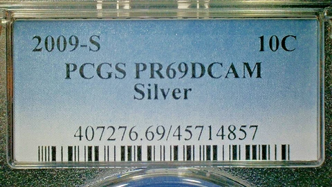 4th of JULY SALE EXTENDS--U.S. UNC. 2009-S PCGS PR69DCAM SILVER DIME-KM#195b Cover