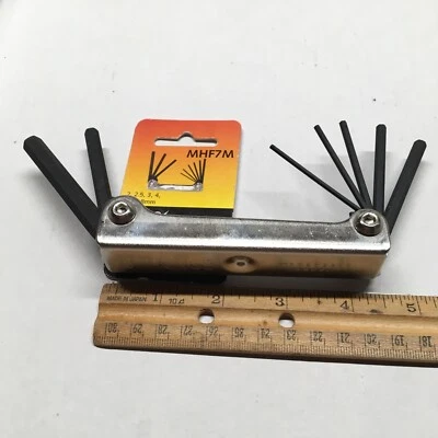 New Bondhus 14587 MHF7M 7pc Metric Folding Hex Set 2-8MM In Metal Case - Image 1 of 4