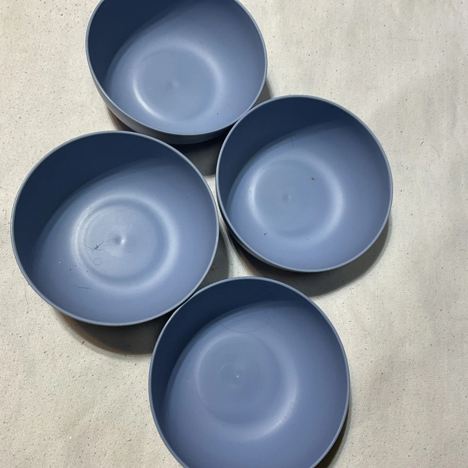 ~4 peças pratos Mainstays louça 4 tigelas azul �� - Imagem 1 de 4