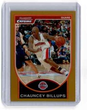 2007-08 Bowman Chrome Gold Refractor Chauncey Billups 71/99 Detroit Pistons #68