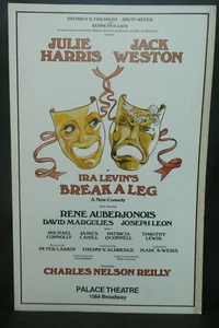 Ira Levine's Break A Leg Comedy Theater Broadway Window Card Poster 14" x 22" - Picture 1 of 6