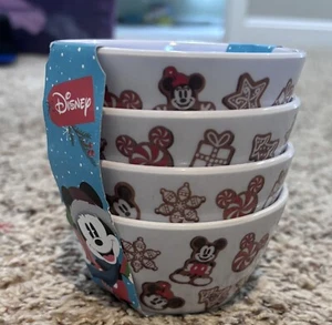 Disney Weihnachten Mickey Mouse Lebkuchen 4er Set Melamin Leckerbissen Schalen - Bild 1 von 3