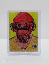 2023 Topps Finest Star Wars ADMIRAL ACKBAR Auto Autograph Artist Sketch Card 1/1
