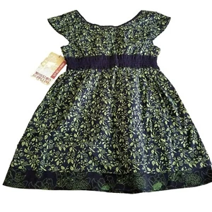 Mossimo Supply Dress Girls Blue Green Cotton Floral Cotton Girls XS NWT JJ374 - Picture 1 of 5