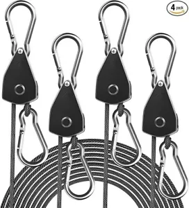 4-Pack 1/8" Adjustable Rope Hanger, Heavy Duty Ratchet Tie down Strap - Picture 1 of 6