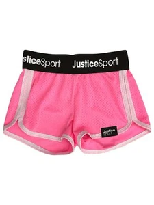 Justice Sport Girls Neon Pink Mesh Activewear Athletic Running Shorts - Picture 1 of 1