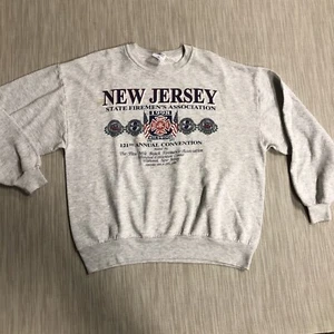 1998 New Jersey USA Made State firemen's association VTG sweatshirt XL - Picture 1 of 14