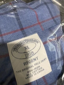 MENS BLUE CHECKERED BROOKS BROTHERS LONG SLEEVED XL DRY CLEANED SHIRT - Picture 1 of 6