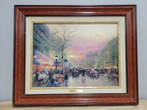 Thomas Kinkade Collezione Classica 21" Olio su Tela Fibra #Parigi, Città delle Luci - Foto 1 di 8