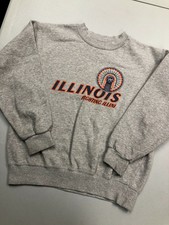 Illinois Fighting Illini Vintage Vtg Dodger USA Gray Sweatshirt Large L 14/16