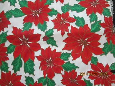 NAVIDAD FLOR DE PASCUA CON DETALLES DORADOS REMANENTE 36 X 16 - BONITA Foto 1 de 4